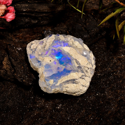 Stunning Top Grade Quality 100% Natural Welo Fire White Ethiopian Opal Rough Loose Gemstone For Making Jewelry 23X18X8 MM 14.5 Cts. KR12-70 Sunkarton