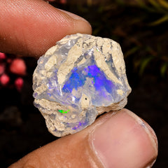 Stunning Top Grade Quality 100% Natural Welo Fire White Ethiopian Opal Rough Loose Gemstone For Making Jewelry 23X18X8 MM 14.5 Cts. KR12-70 Sunkarton