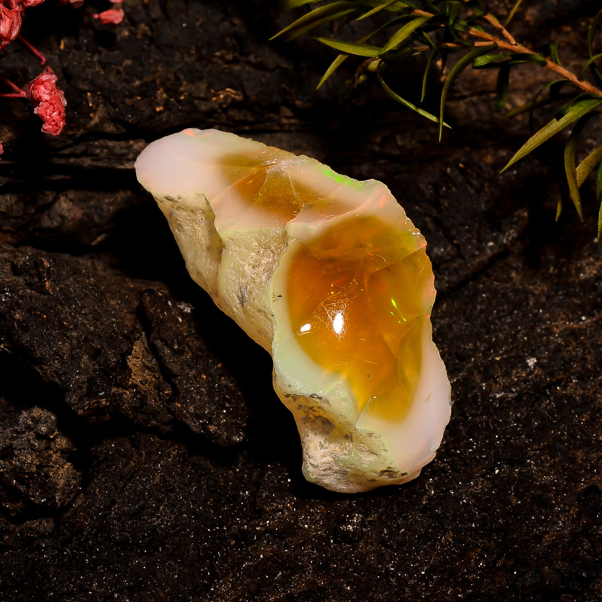 Tempting Top Grade Quality 100% Natural Welo Fire Brown Ethiopian Opal Rough Loose Gemstone For Making Jewelry 34X20X13 MM 31 Cts. KR12-72 Sunkarton