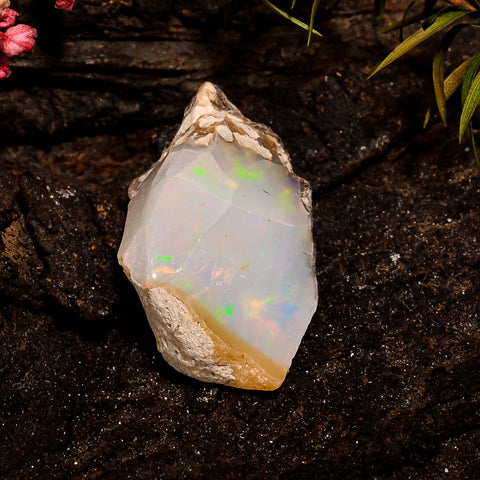Terrific Top Grade Quality 100% Natural Welo Fire White Ethiopian Opal Rough Loose Gemstone For Making Jewelry 29X16X12 MM 19.5 Cts. KR12-73 Sunkarton