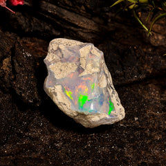 Wonderful Top Grade Quality 100% Natural Welo Fire White Ethiopian Opal Rough Loose Gemstone For Making Jewelry 22X14X13 MM 13 Cts. KR12-75 Sunkarton