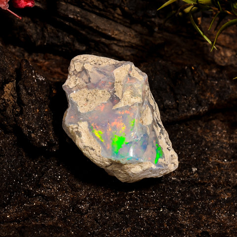 Wonderful Top Grade Quality 100% Natural Welo Fire White Ethiopian Opal Rough Loose Gemstone For Making Jewelry 22X14X13 MM 13 Cts. KR12-75 Sunkarton
