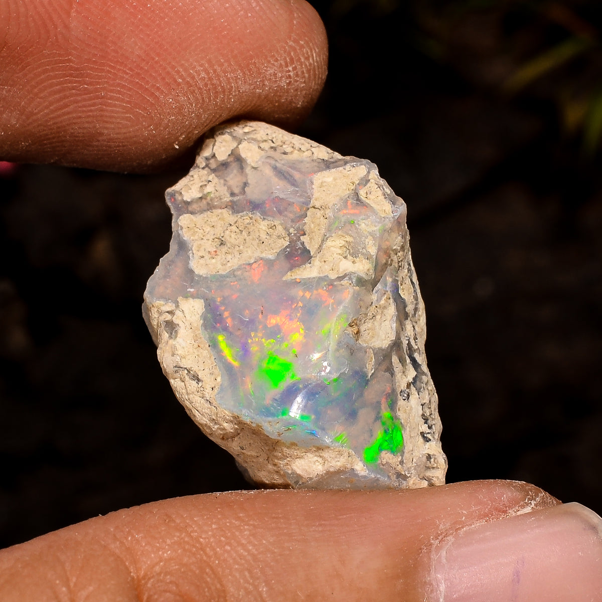 Wonderful Top Grade Quality 100% Natural Welo Fire White Ethiopian Opal Rough Loose Gemstone For Making Jewelry 22X14X13 MM 13 Cts. KR12-75 Sunkarton
