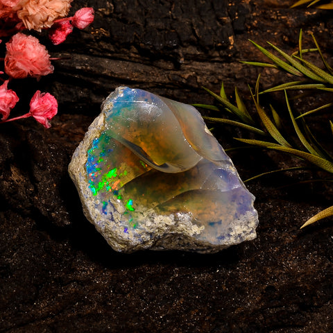 Attractive Top Grade Quality 100% Natural Welo Fire White Ethiopian Opal Rough Loose Gemstone For Making Jewelry 27X19X14MM 37.5 Cts KR12-77 Sunkarton