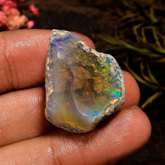 Attractive Top Grade Quality 100% Natural Welo Fire White Ethiopian Opal Rough Loose Gemstone For Making Jewelry 27X19X14MM 37.5 Cts KR12-77 Sunkarton