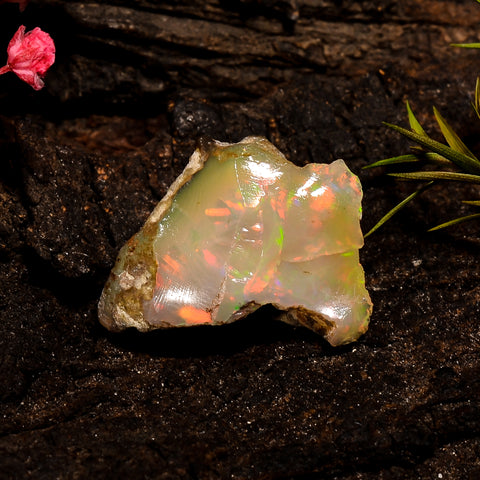 Awesome Top Grade Quality 100% Natural Welo Fire Brown Ethiopian Opal Rough Loose Gemstone For Making Jewelry 21X18X13 MM 13.5 Cts. KR12-78 Sunkarton