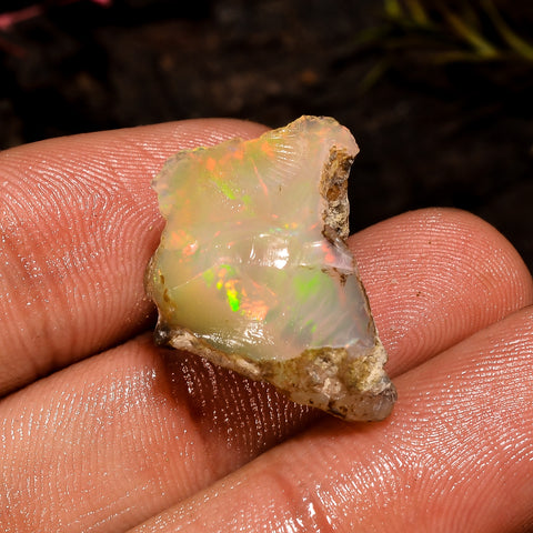 Awesome Top Grade Quality 100% Natural Welo Fire Brown Ethiopian Opal Rough Loose Gemstone For Making Jewelry 21X18X13 MM 13.5 Cts. KR12-78 Sunkarton