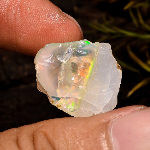 Beautiful Top Grade Quality 100% Natural Welo Fire White Ethiopian Opal Rough Loose Gemstone For Making Jewelry 18X16X11 MM 13.5 Cts KR12-79 Sunkarton
