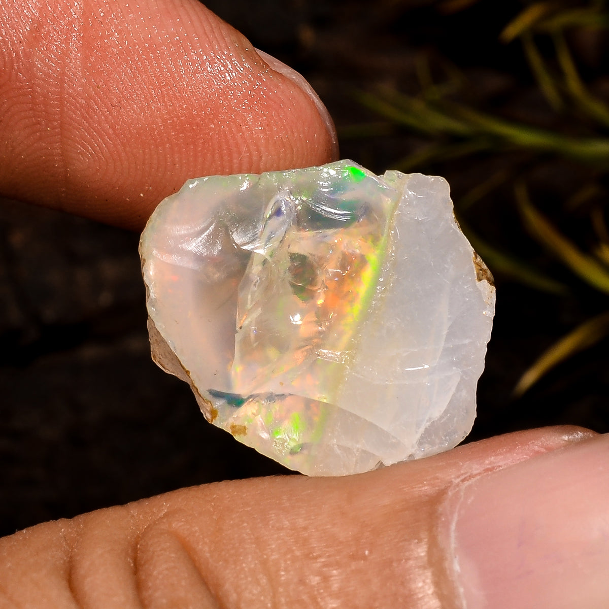 Beautiful Top Grade Quality 100% Natural Welo Fire White Ethiopian Opal Rough Loose Gemstone For Making Jewelry 18X16X11 MM 13.5 Cts KR12-79 Sunkarton