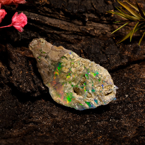 Classic Top Grade Quality 100% Natural Welo Fire White Ethiopian Opal Rough Loose Gemstone For Making Jewelry 25X13X10 MM 10 Cts. KR12-80 Sunkarton