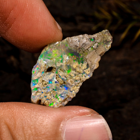 Classic Top Grade Quality 100% Natural Welo Fire White Ethiopian Opal Rough Loose Gemstone For Making Jewelry 25X13X10 MM 10 Cts. KR12-80 Sunkarton