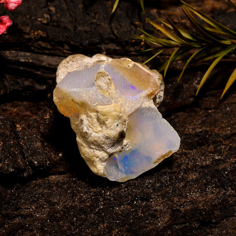Dazzling Top Grade Quality 100% Natural Welo Fire White Ethiopian Opal Rough Loose Gemstone For Making Jewelry 25X17X13 MM 22.5 Cts. KR12-81 Sunkarton
