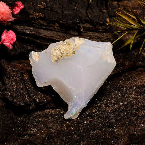 Excellent Top Grade Quality 100% Natural Welo Fire White Ethiopian Opal Rough Loose Gemstone For Making Jewelry 22X20X13 MM 17 Cts. KR12-82 Sunkarton