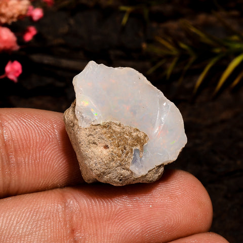 Exclusive Top Grade Quality 100% Natural Welo Fire White Ethiopian Opal Rough Loose Gemstone For Making Jewelry 21X17X11 MM 18 Cts. KR12-83 Sunkarton