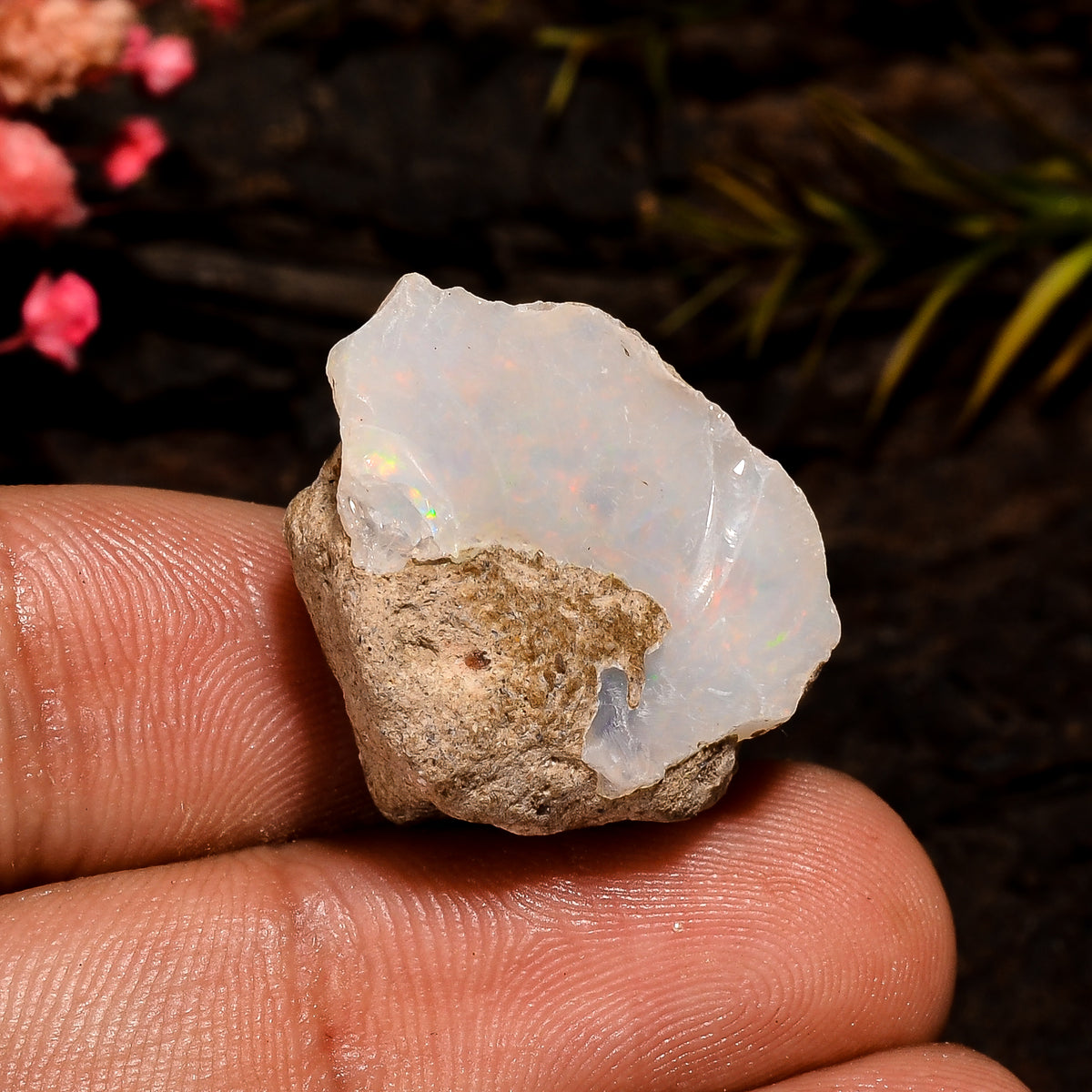 Exclusive Top Grade Quality 100% Natural Welo Fire White Ethiopian Opal Rough Loose Gemstone For Making Jewelry 21X17X11 MM 18 Cts. KR12-83 Sunkarton