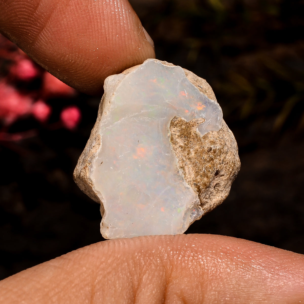 Exclusive Top Grade Quality 100% Natural Welo Fire White Ethiopian Opal Rough Loose Gemstone For Making Jewelry 21X17X11 MM 18 Cts. KR12-83 Sunkarton