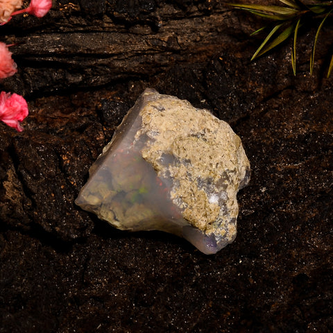 Fantastic Top Grade Quality 100% Natural Welo Fire White Ethiopian Opal Rough Loose Gemstone For Making Jewelry 18X16X13 MM 19 Cts. KR12-86 Sunkarton