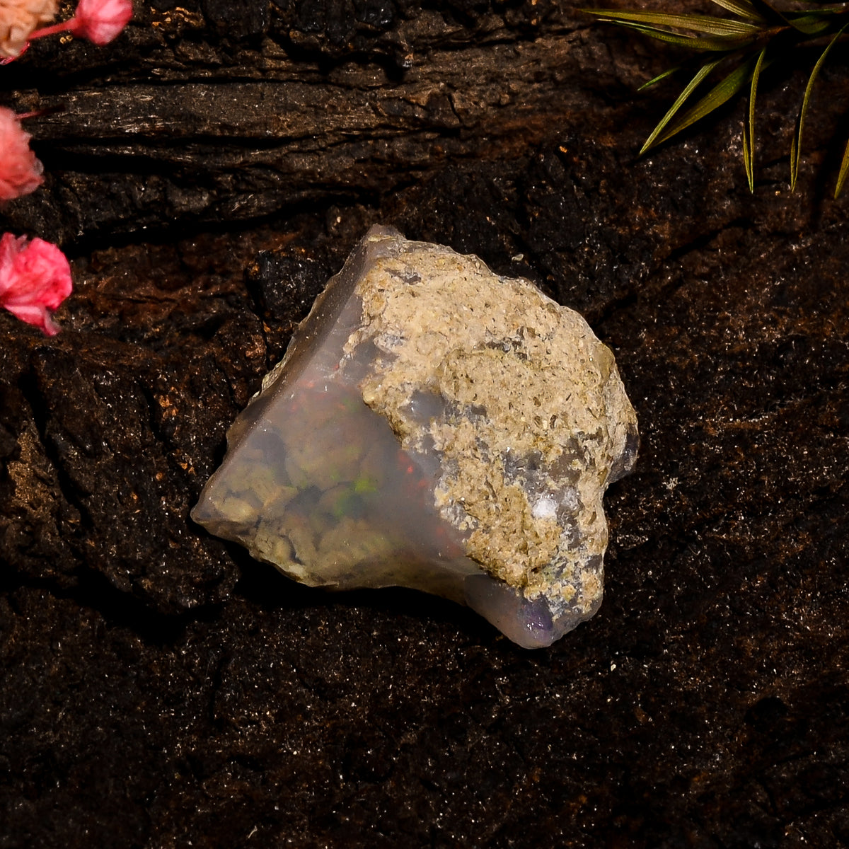 Fantastic Top Grade Quality 100% Natural Welo Fire White Ethiopian Opal Rough Loose Gemstone For Making Jewelry 18X16X13 MM 19 Cts. KR12-86 Sunkarton