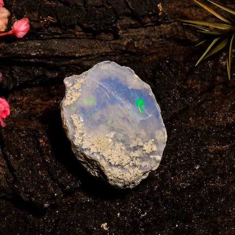 Gorgeous Top Grade Quality 100% Natural Welo Fire White Ethiopian Opal Rough Loose Gemstone For Making Jewelry 19X17X10 MM 12 Cts. KR12-87 Sunkarton