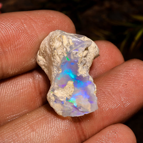 Immaculate Top Grade Quality 100% Natural Welo Fire White Ethiopian Opal Rough Loose Gemstone For Making Jewelry 23X14X11 MM 16 Cts. KR12-88 Sunkarton