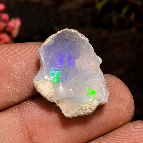 Exclusive Top Grade Quality 100% Natural Welo Fire White Ethiopian Opal Rough Loose Gemstone For Making Jewelry 20X14X10 MM 9.5 Cts. KR12-8 Sunkarton