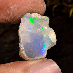 Exclusive Top Grade Quality 100% Natural Welo Fire White Ethiopian Opal Rough Loose Gemstone For Making Jewelry 20X14X10 MM 9.5 Cts. KR12-8 Sunkarton