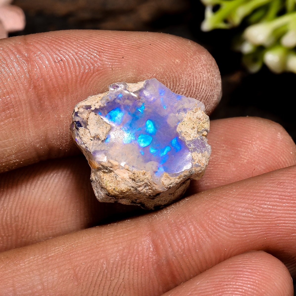 Incredible Top Grade Quality 100% Natural Welo Fire Ethiopian Opal Fancy Rough Loose Gemstone For Making Jewelry 16X15X11 MM 11 Cts. KR13-14 Sunkarton