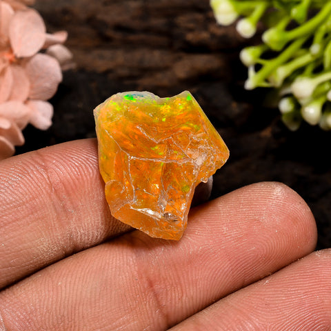 Outstanding Top Grade Quality 100% Natural Welo Fire Ethiopian Opal Rough Loose Gemstone For Making Jewelry 21X16X14 MM 17.5 Cts. KR13-17 Sunkarton