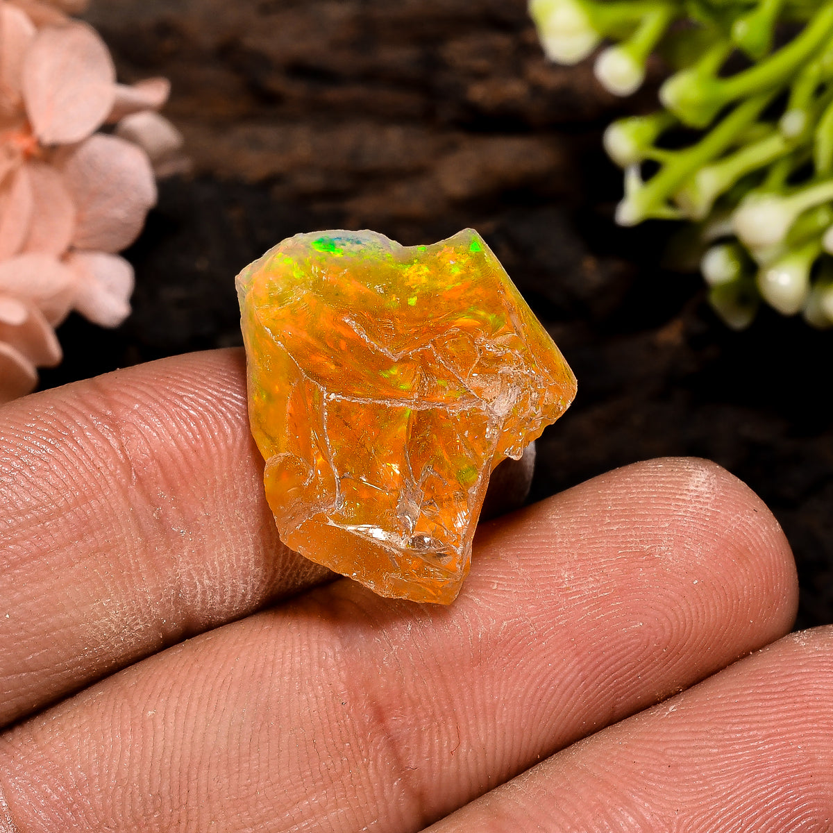 Outstanding Top Grade Quality 100% Natural Welo Fire Ethiopian Opal Rough Loose Gemstone For Making Jewelry 21X16X14 MM 17.5 Cts. KR13-17 Sunkarton