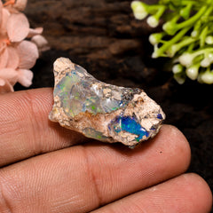 Superb Top Grade Quality 100% Natural Welo Fire Ethiopian Opal Fancy Rough Loose Gemstone For Making Jewelry 27X14X9 MM 16.5 Cts. KR13-19 Sunkarton