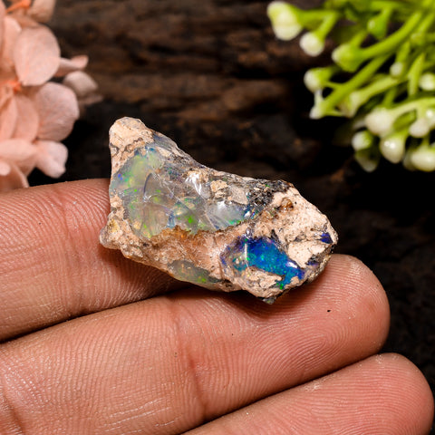 Superb Top Grade Quality 100% Natural Welo Fire Ethiopian Opal Fancy Rough Loose Gemstone For Making Jewelry 27X14X9 MM 16.5 Cts. KR13-19 Sunkarton