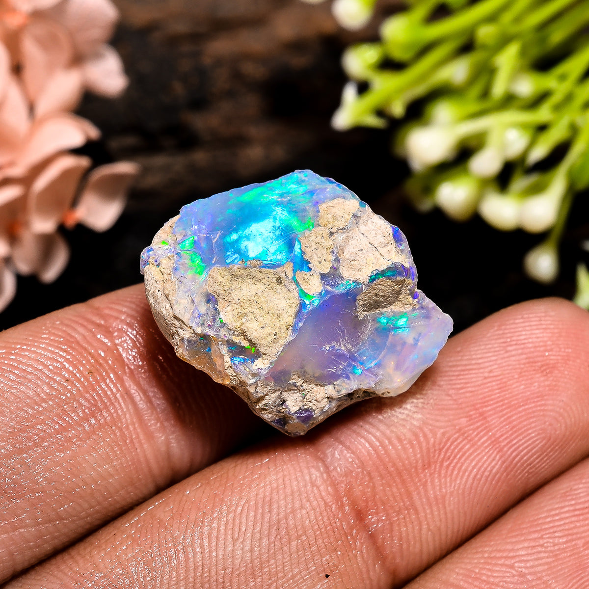 Amazing Top Grade Quality 100% Natural Welo Fire Ethiopian Opal Fancy Rough Loose Gemstone For Making Jewelry 21X17X12 MM 16 Cts. KR13-1 Sunkarton