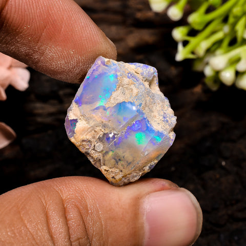 Stunning Top Grade Quality 100% Natural Welo Fire Ethiopian Opal Fancy Rough Loose Gemstone For Making Jewelry 22X18X14 MM 28.5 Cts. KR13-20 Sunkarton