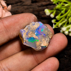 Stunning Top Grade Quality 100% Natural Welo Fire Ethiopian Opal Fancy Rough Loose Gemstone For Making Jewelry 22X18X14 MM 28.5 Cts. KR13-20 Sunkarton