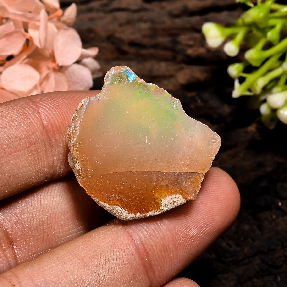 Tempting Top Grade Quality 100% Natural Welo Fire Ethiopian Opal Fancy Rough Loose Gemstone For Making Jewelry 25X22X11 MM 31 Cts. KR13-22 Sunkarton