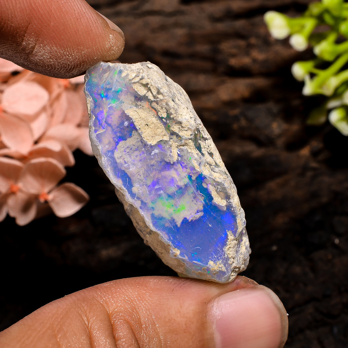 Terrific Top Grade Quality 100% Natural Welo Fire Ethiopian Opal Fancy Rough Loose Gemstone For Making Jewelry 35X18X14 MM 42.5 Cts. KR13-23 Sunkarton