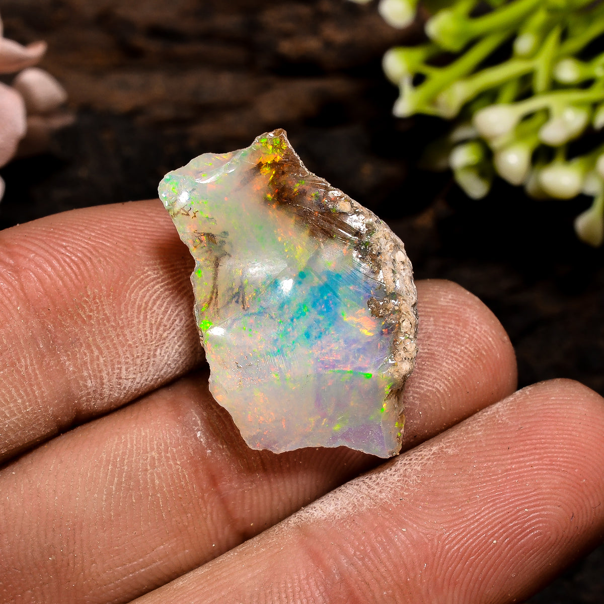 Wonderful Top Grade Quality 100% Natural Welo Fire Ethiopian Opal Fancy Rough Loose Gemstone For Making Jewelry 25X15X8 MM 13.5 Cts. KR13-25 Sunkarton