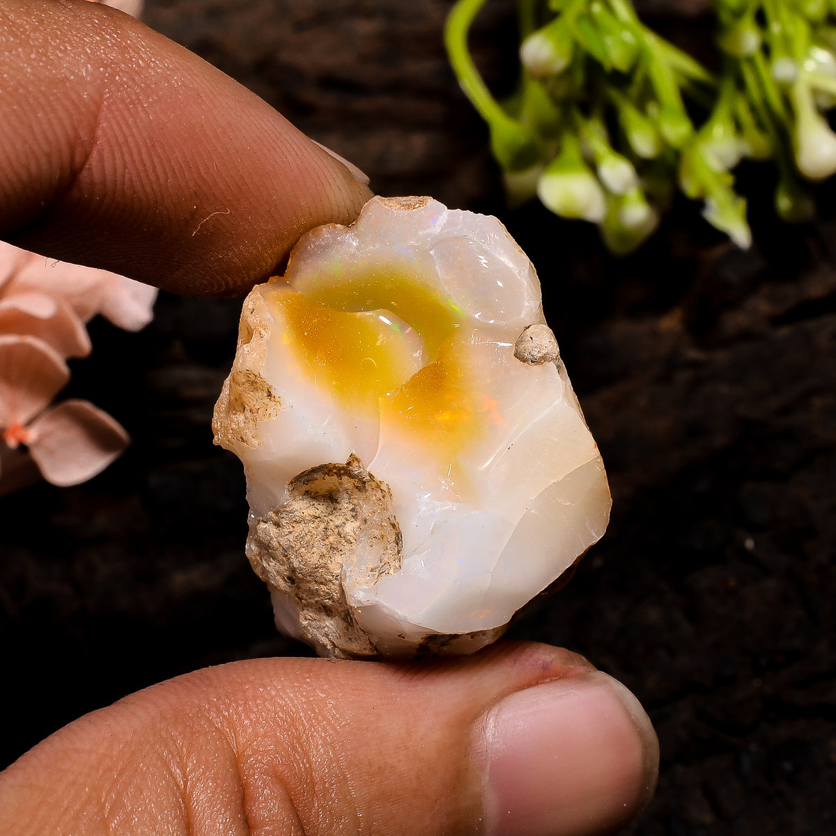 Awesome Top Grade Quality 100% Natural Welo Fire Ethiopian Opal Fancy Rough Loose Gemstone For Making Jewelry 27X20X16 MM 40 Cts. KR13-28 Sunkarton