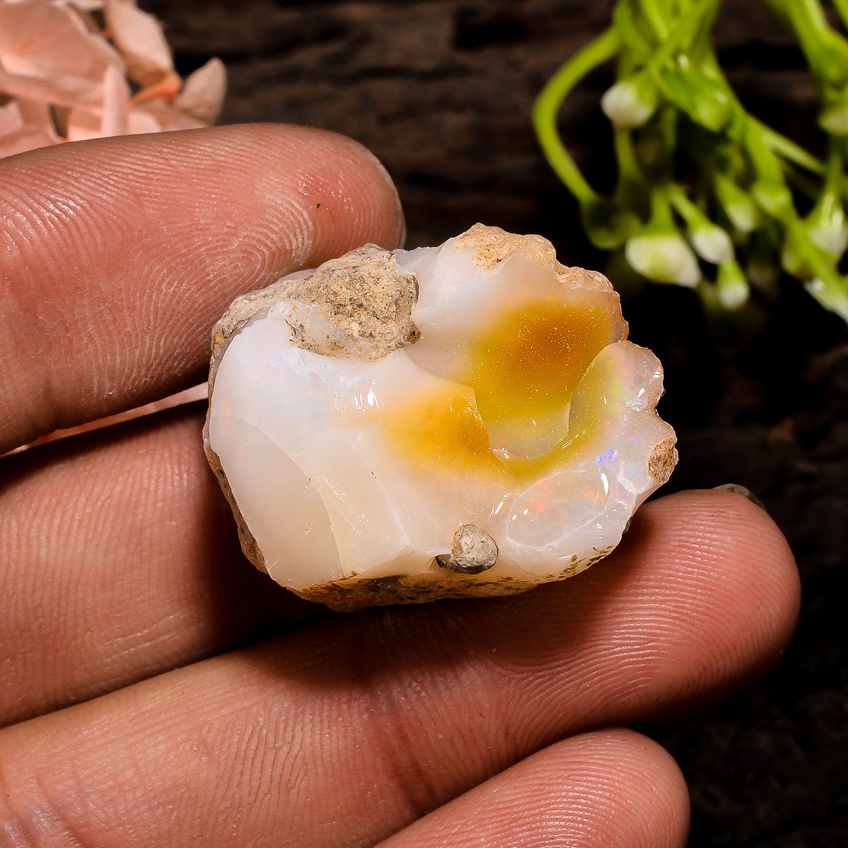 Awesome Top Grade Quality 100% Natural Welo Fire Ethiopian Opal Fancy Rough Loose Gemstone For Making Jewelry 27X20X16 MM 40 Cts. KR13-28 Sunkarton