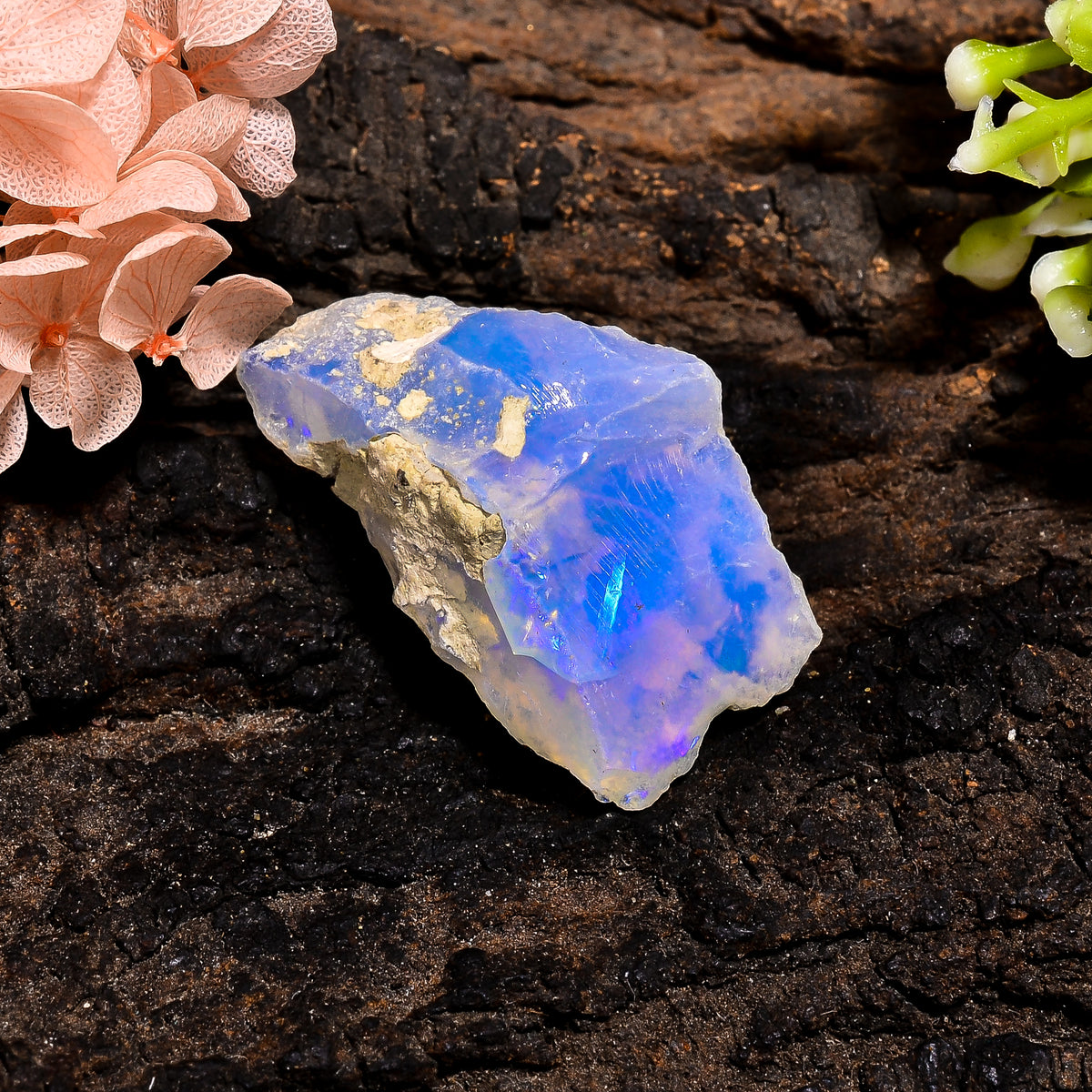 Attractive Top Grade Quality 100% Natural Welo Fire Ethiopian Opal Rough Loose Gemstone For Making Jewelry 30X17X11 MM 25.5 Cts. KR13-2 Sunkarton