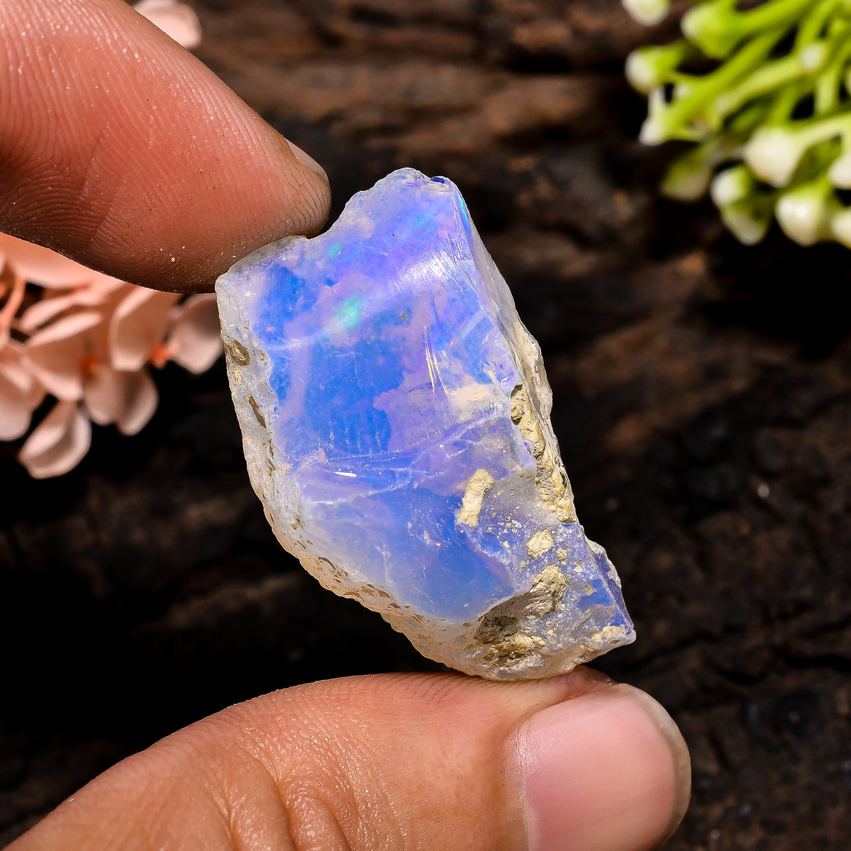 Attractive Top Grade Quality 100% Natural Welo Fire Ethiopian Opal Rough Loose Gemstone For Making Jewelry 30X17X11 MM 25.5 Cts. KR13-2 Sunkarton