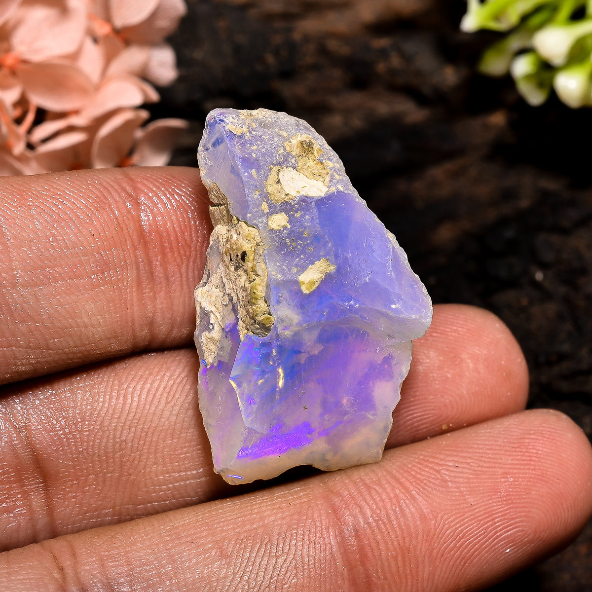 Attractive Top Grade Quality 100% Natural Welo Fire Ethiopian Opal Rough Loose Gemstone For Making Jewelry 30X17X11 MM 25.5 Cts. KR13-2 Sunkarton