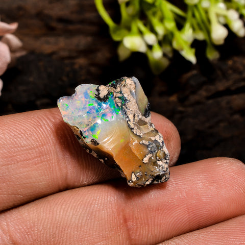 Classic Top Grade Quality 100% Natural Welo Fire Ethiopian Opal Fancy Rough Loose Gemstone For Making Jewelry 22X15X8 MM 12 Cts. KR13-30 Sunkarton