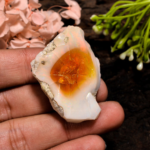 Exclusive Top Grade Quality 100% Natural Welo Fire Ethiopian Opal Rough Loose Gemstone For Making Jewelry 39X26X16 MM 73.5 Cts. KR13-33 Sunkarton