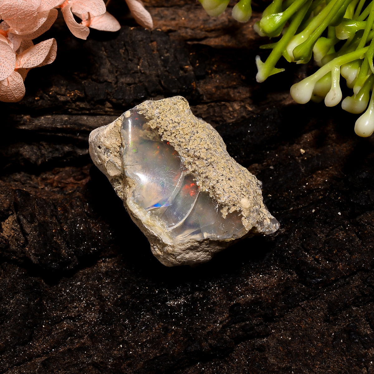 Fabulous Top Grade Quality 100% Natural Welo Fire Ethiopian Opal Fancy Rough Loose Gemstone For Making Jewelry 30X18X17 MM 43 Cts. KR13-35 Sunkarton