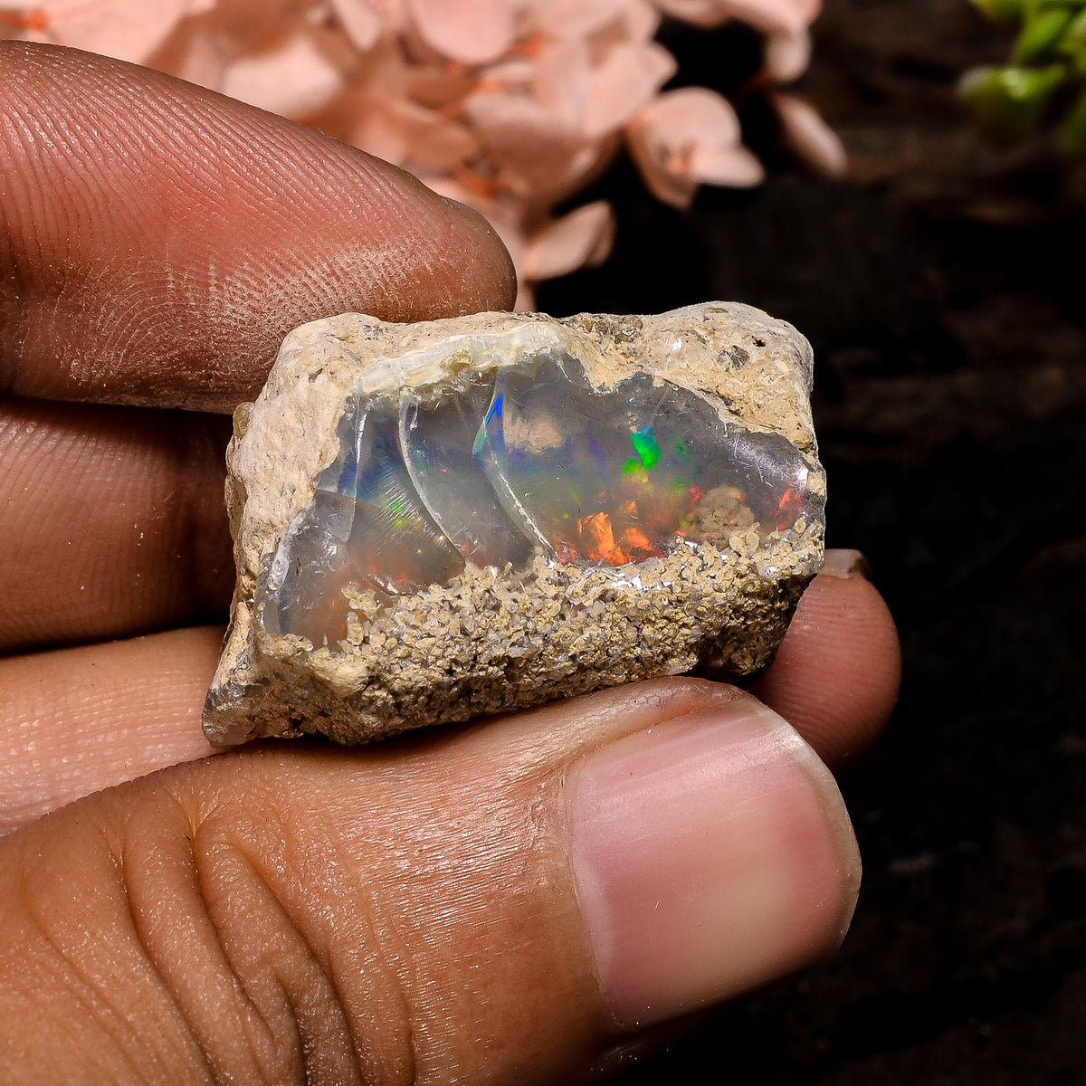 Fabulous Top Grade Quality 100% Natural Welo Fire Ethiopian Opal Fancy Rough Loose Gemstone For Making Jewelry 30X18X17 MM 43 Cts. KR13-35 Sunkarton