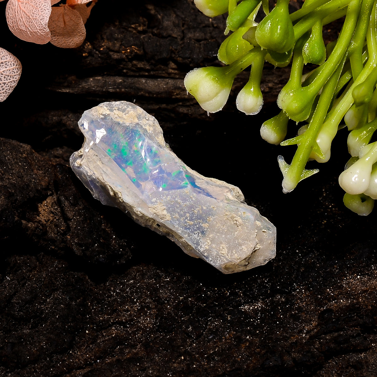 Immaculate Top Grade Quality 100% Natural Welo Fire Ethiopian Opal Fancy Rough Loose Gemstone For Making Jewelry 28X12X11 MM 13 Cts. KR13-38 Sunkarton