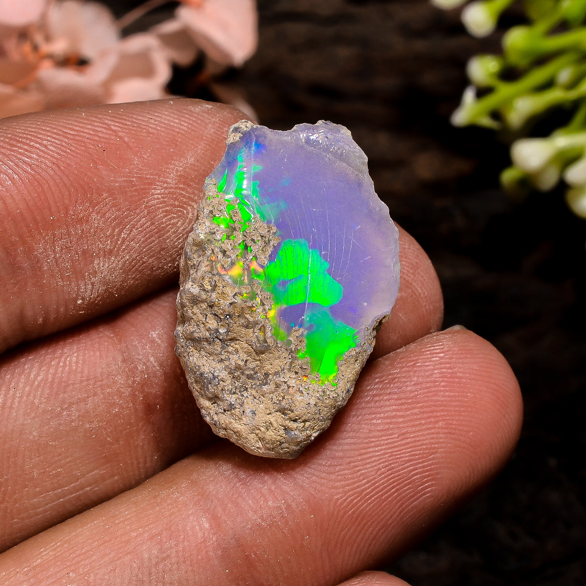 Outstanding Top Grade Quality 100% Natural Welo Fire Ethiopian Opal Rough Loose Gemstone For Making Jewelry 24X15X9 MM 16.5 Cts. KR13-42 Sunkarton