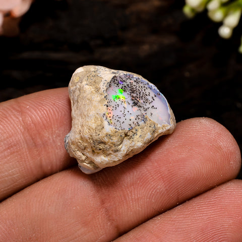 Supreme Top Grade Quality 100% Natural Welo Fire Ethiopian Opal Fancy Rough Loose Gemstone For Making Jewelry 19X17X14 MM 22 Cts. KR13-46 Sunkarton