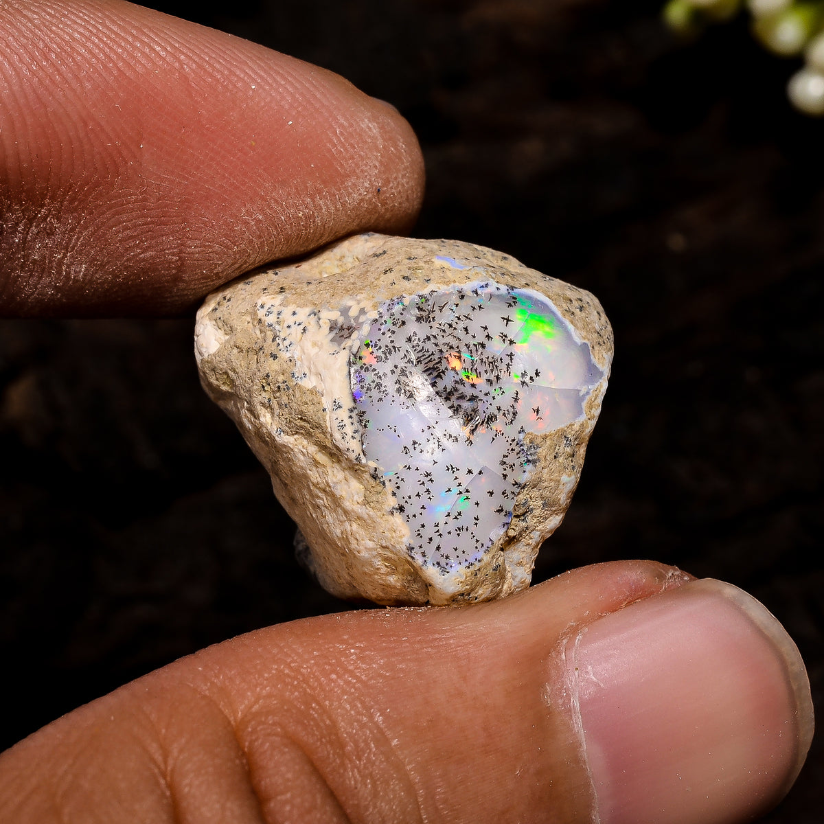 Supreme Top Grade Quality 100% Natural Welo Fire Ethiopian Opal Fancy Rough Loose Gemstone For Making Jewelry 19X17X14 MM 22 Cts. KR13-46 Sunkarton